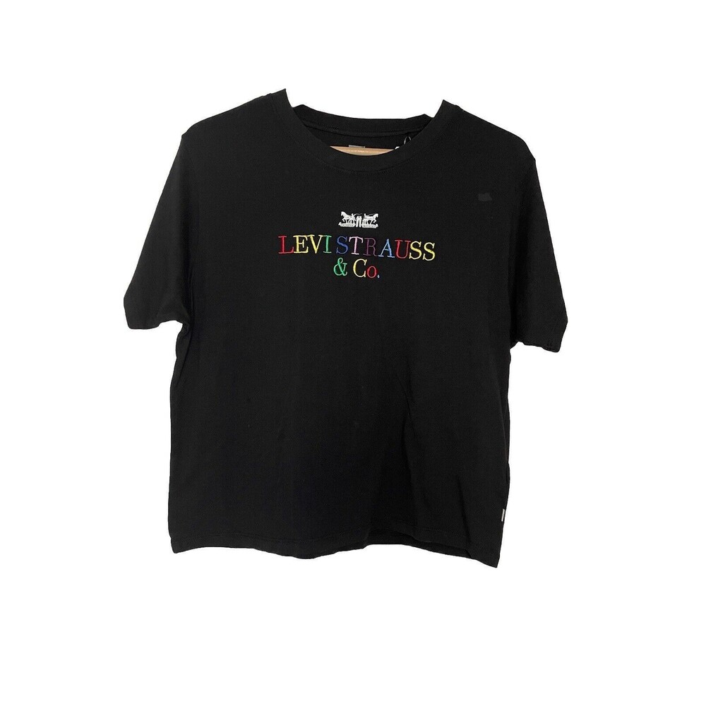 LEVI'S Rainbow Logo Embroidered Tshirt Short Sleeve Casual